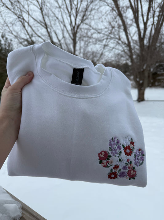 Floral Pawprint Crewneck
