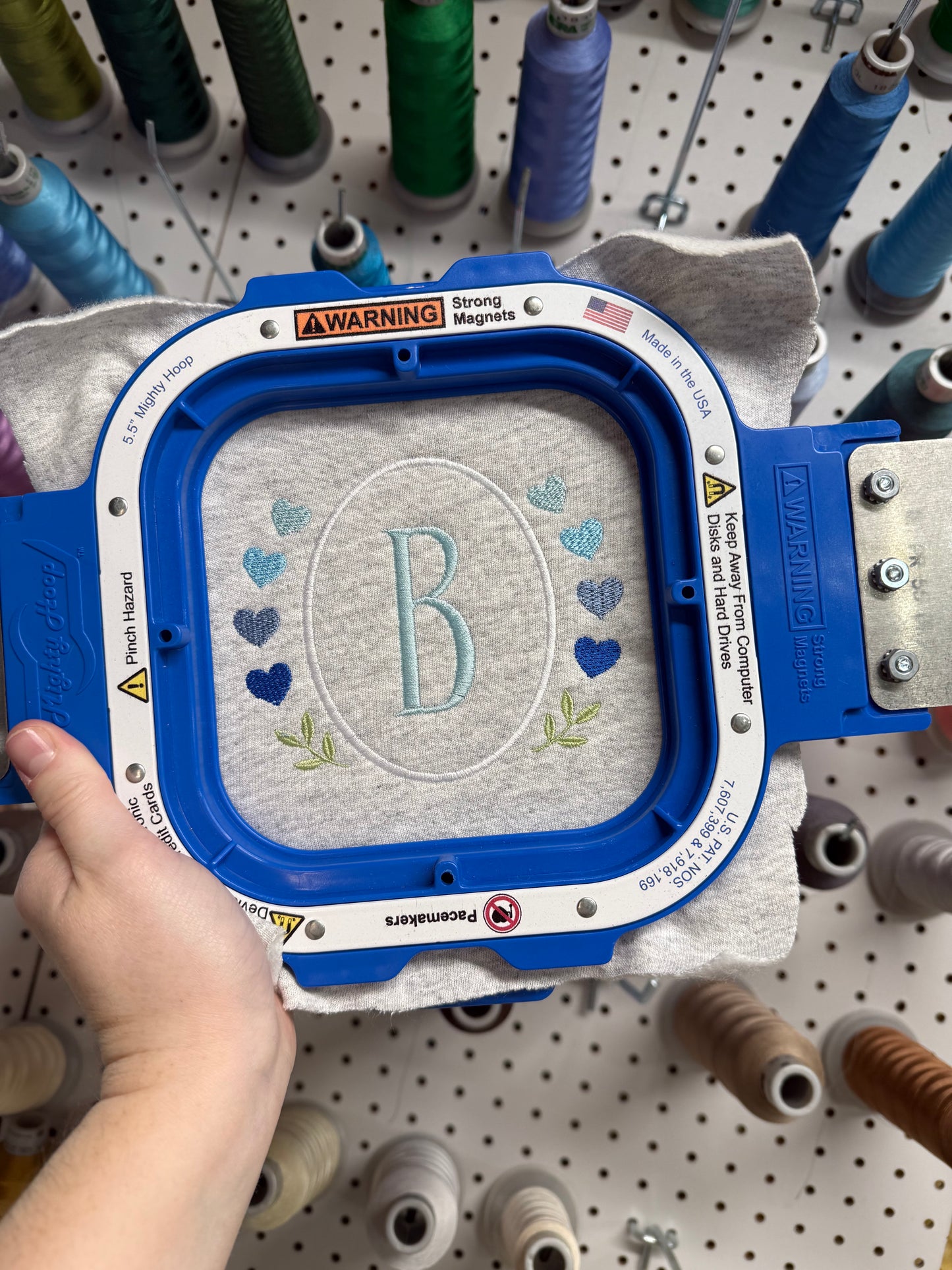 Kids Blue Hearts Valentine Crewneck